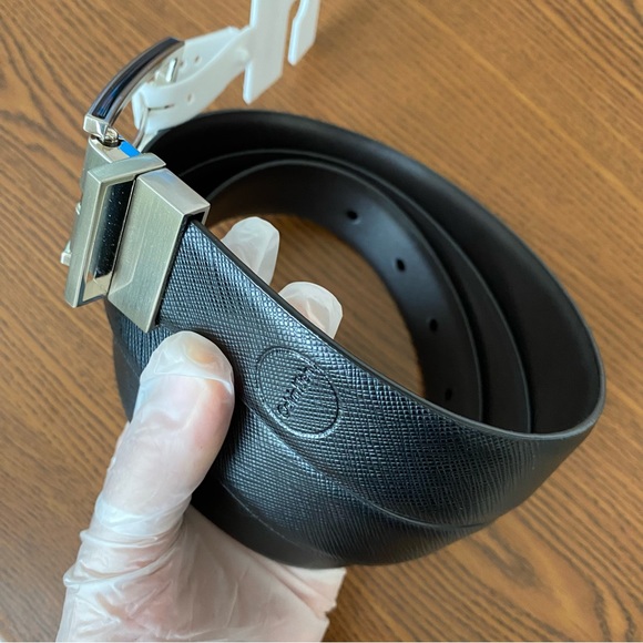 New Calvin Klain Men's Reversible Black Brown Genuine Leather Belt Size 38 - Picture 9 of 10